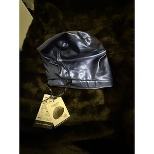 Hairbrella Satin-Lined Waterproof Chrome Navy Blue Adjustable Swim Cap New